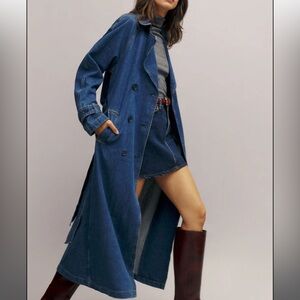Reformation Hayes Denim Trench Coat. Never worn